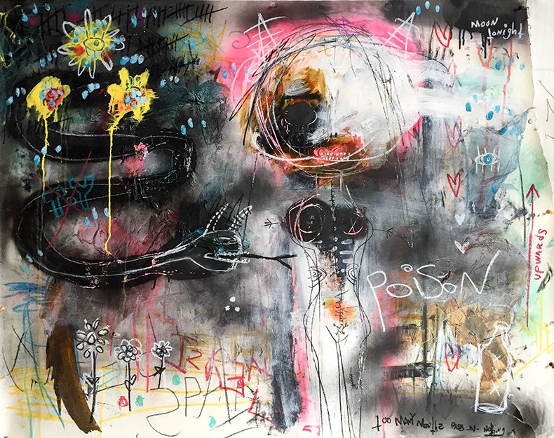 Dark Abstract Painting Art Print. Surreal Art Modern Art Etsy UK