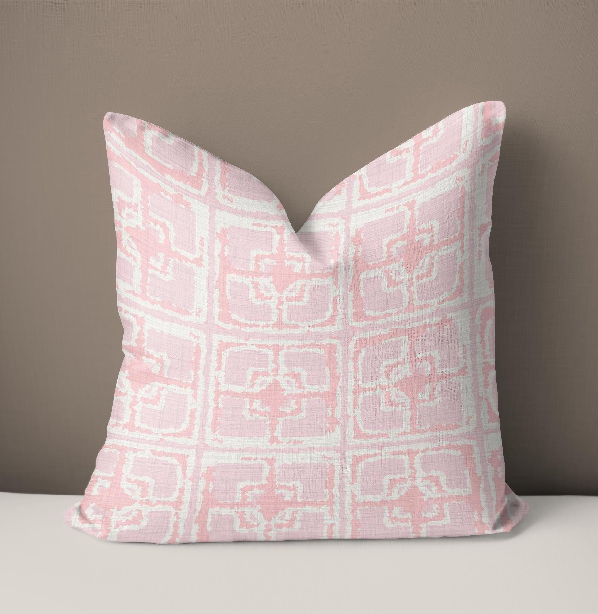 Pink Print Pillow Cover and Insert Preppy Coastal Grand Millennial Gift for Her College Dorm Bedroom Home Decor Pinterest Style Trendy