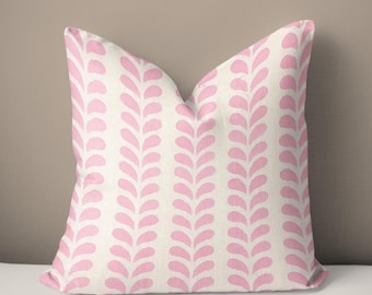Pink Floral Throw Pillow Cover & Insert – Preppy Coquette Grandmillennial Decor for Her Bedroom Couch Spring Summer Pinterest Style
