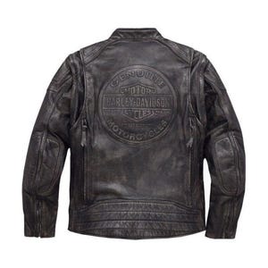 Nouveau blouson moto en cuir véritable Harley Davidson marron Dauntless décapotable 2 en 1 pour homme avec manches amovibles, cadeau pour lui