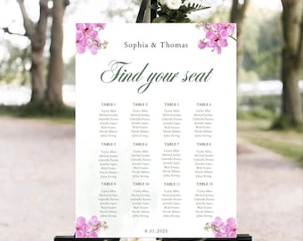 Moderne Sitzplan Vorlage für die Hochzeit, Sitzplan Zeichen für die Hochzeit, Klassisch, Printable, Editable, Template SOFORT Download,