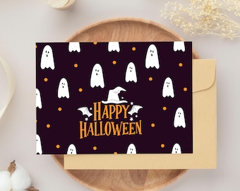 Spook Halloween-kaart | Griezelige groet (digitale download)