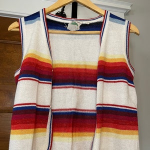 Vintage 1970s Knit Vest by Vintage Organically Grown by ARPEJA Size M Boho Vest Classic 70s Vest