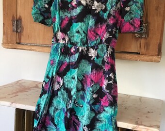 80s Abstract Print Dress
