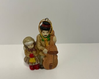 Vintage Old World Christmas Ornament Carolers Victorian Accessories Village People Christmas Bisque Figurine Musician and Caroler HP