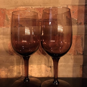 Vintage Smokey Purple Wine or Sherry Glasses 6&quot; Ombre Purple Wine Glasses Vintage  Amethyst Sherry Wine Glasses  Smokey Amethyst Sherry
