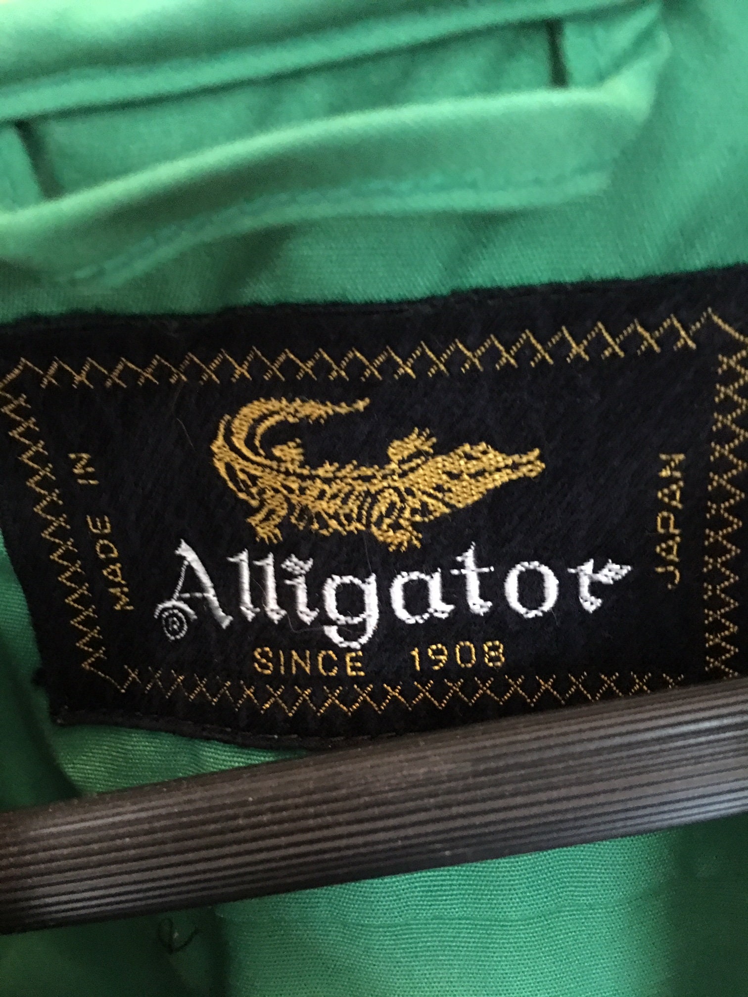 Alligator Made in Japan Vintage 70's Green Harrington Zip up Golf