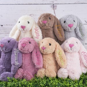 Gepersonaliseerde knuffels met namen, paascadeaus, peutercadeaus, op maat gemaakte knuffelkonijntjes