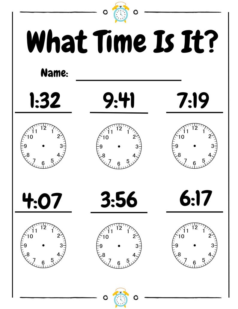 Teachers time telling worksheet bundle – 10 printable black and white pages to teach students how to tell time. Includes analog clock activities, hour and minute practice, fun time telling exercises, and various worksheet designs. Perfect for elementary teachers, homeschool parents, first grade, second grade, special education, math centers, morning work, time units, digital download, and classroom resources