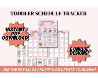 Toddler Visual Daily Routine Chart Pink- Printable Schedule with Icons, PDF Download, 3 Designs