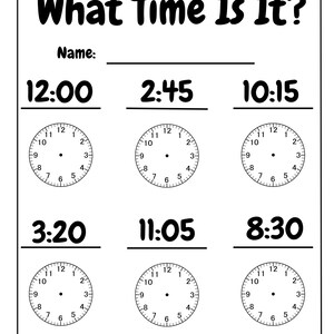 Teachers time telling worksheet bundle – 10 printable black and white pages to teach students how to tell time. Includes analog clock activities, hour and minute practice, fun time telling exercises, and various worksheet designs. Perfect for elementary teachers, homeschool parents, first grade, second grade, special education, math centers, morning work, time units, digital download, and classroom resources