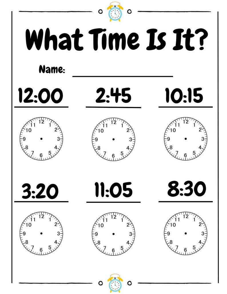 Teachers time telling worksheet bundle – 10 printable black and white pages to teach students how to tell time. Includes analog clock activities, hour and minute practice, fun time telling exercises, and various worksheet designs. Perfect for elementary teachers, homeschool parents, first grade, second grade, special education, math centers, morning work, time units, digital download, and classroom resources