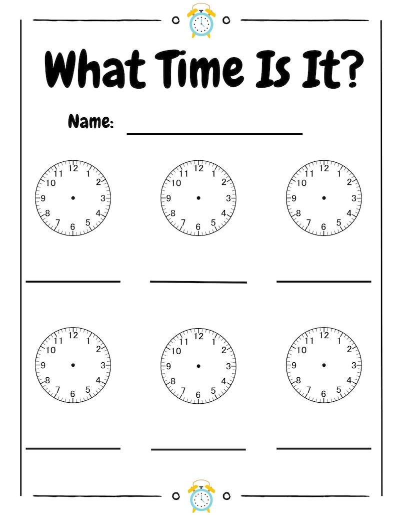 Teachers time telling worksheet bundle – 10 printable black and white pages to teach students how to tell time. Includes analog clock activities, hour and minute practice, fun time telling exercises, and various worksheet designs. Perfect for elementary teachers, homeschool parents, first grade, second grade, special education, math centers, morning work, time units, digital download, and classroom resources