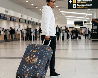 Middle Earth Fantasy Luggage Cover, Adventure Travel Suitcase Protector