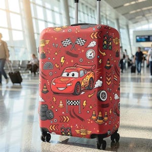 Pokrowiec na bagaż Lightning McQueen na Disney Cruise Pixar Cars, ochraniacz na walizkę podróżną, prezent dla dzieci z parku rozrywki