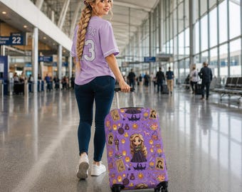 Funda para equipaje Disney, protector de maleta de Rapunzel de Enredados, accesorios de viaje, regalo para fans de Disney, Princesa Perdida, Cuento de Hadas con Linterna
