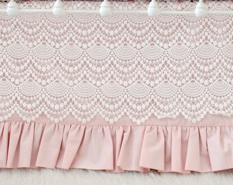 white lace crib skirt