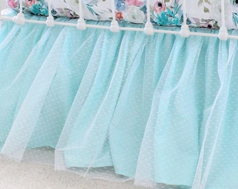 aqua crib skirt
