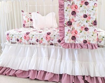 mauve baby bedding