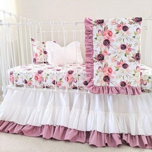 mauve crib bedding set