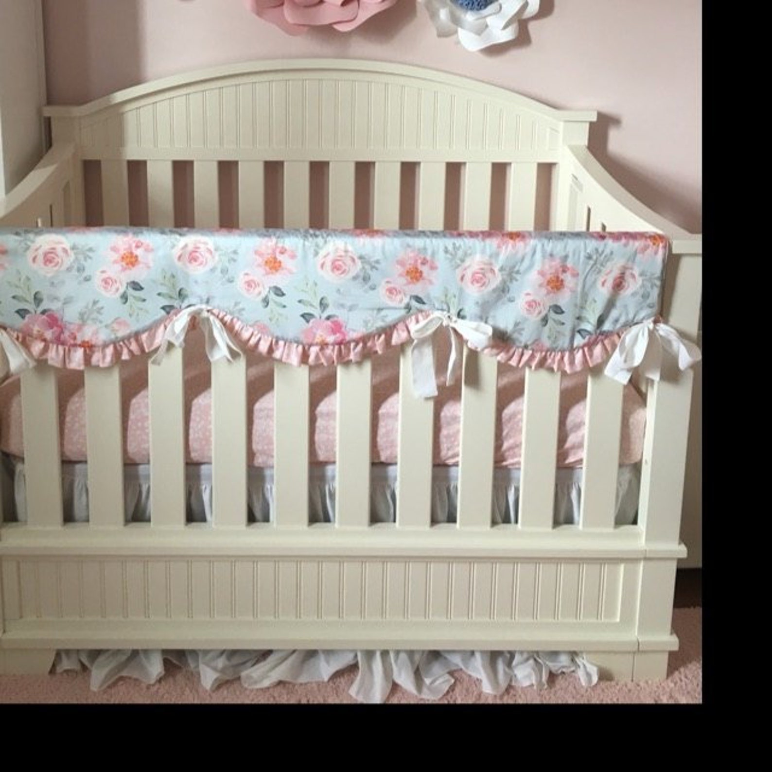 Vintage Floral Crib Bedding Set Romantic Blooms Baby Girl Etsy