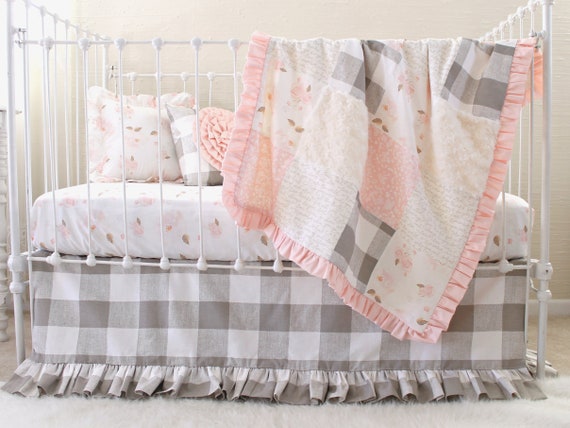 Buffalo Check Crib Skirt Farmhouse Crib Bedding Neutral Baby Etsy