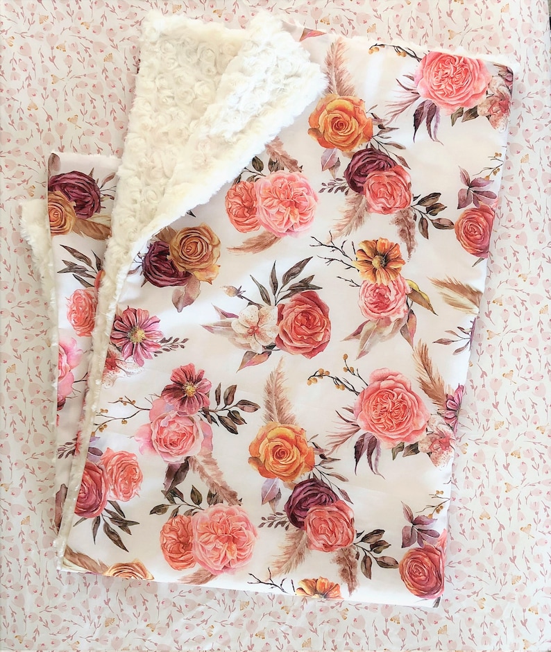Rust Floral Changing Pad Cover Earth Tone Floral Baby Bedding Girl Baby Girl Nursery Accessories Autumn Boho Floral Changing Pad Cover