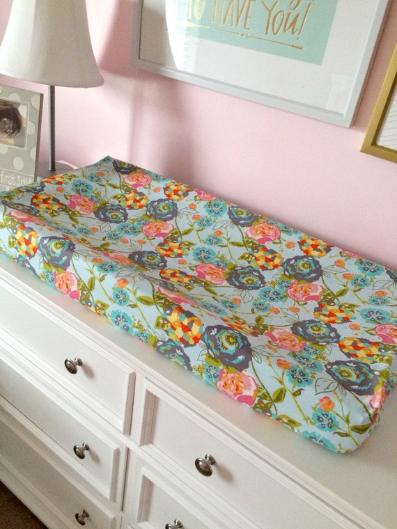 Lily Belle Floral Changing Pad Cover Baby Bedding Girl Etsy