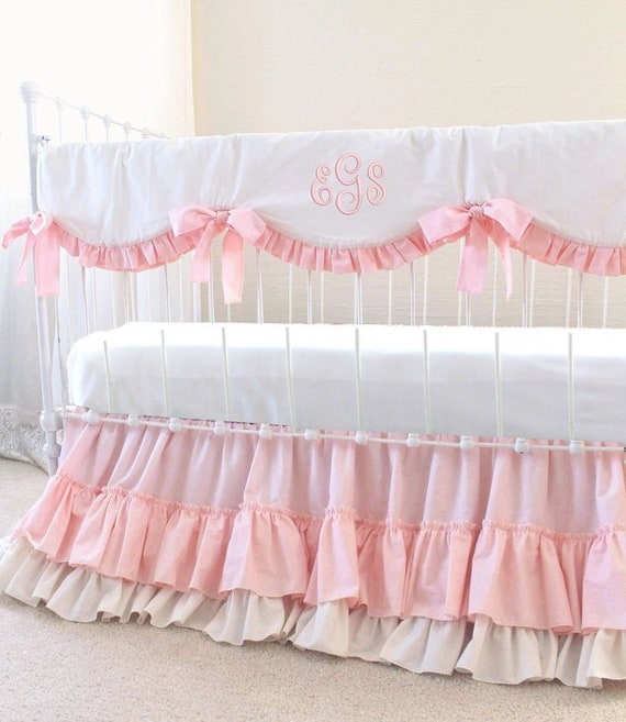 Monogrammed Crib Bedding Girl Solid Pink Baby - Pink Newborn Crib Bedding Monogrammed Crib Bedding Girl Solid Pink Baby - Pink Newborn Crib Bedding