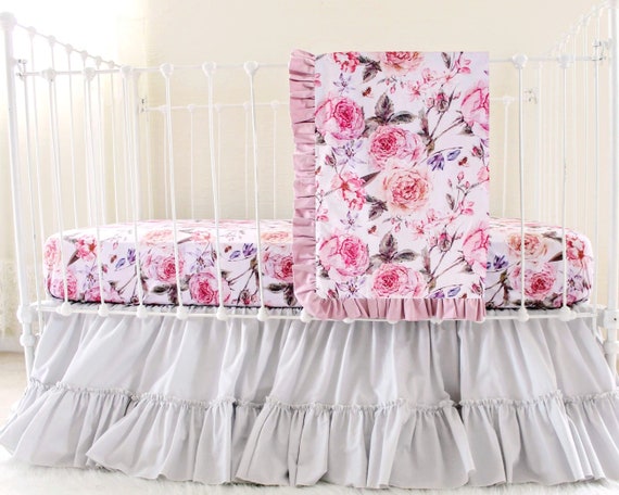 dusty rose crib sheet