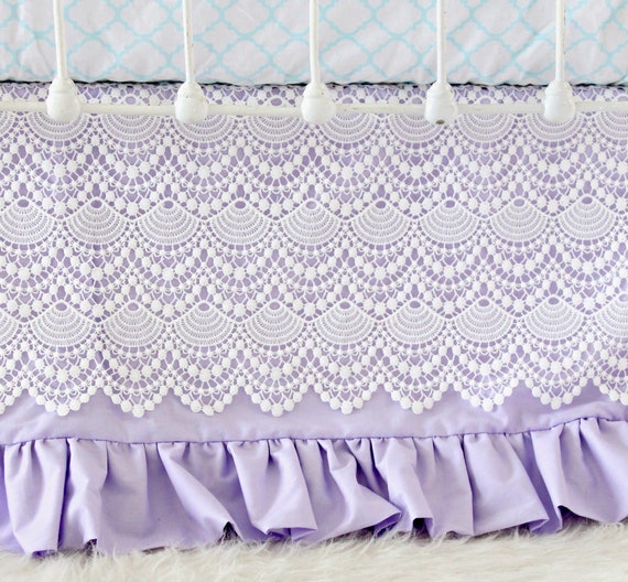 lilac crib skirt