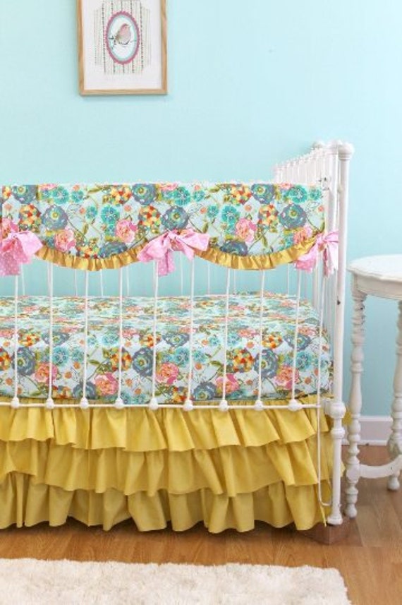 Bumperless Baby Bedding Custom Baby Girl Bedding With Pink Etsy