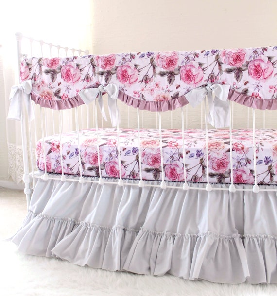 mauve baby bedding