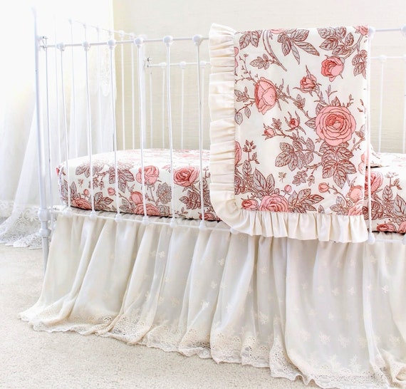 vintage rose crib bedding