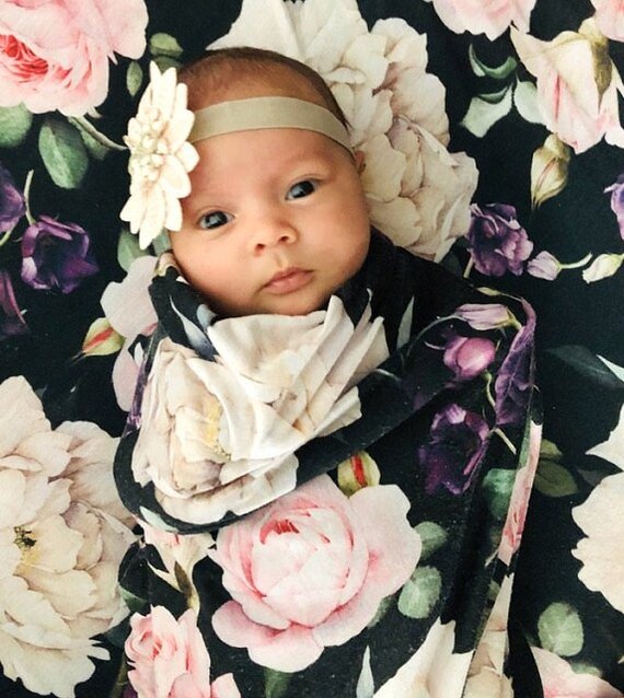 moody floral crib sheet