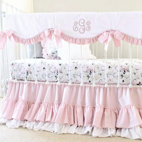 Dusty Pink Crib Bedding Set For Girls Solid Baby Bedding Crib Etsy