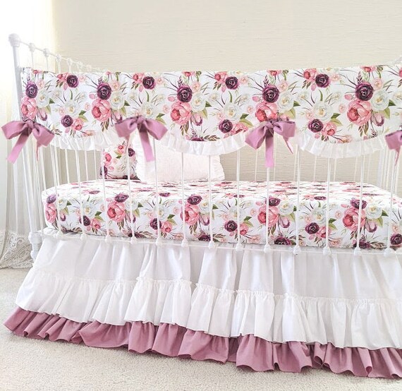 moody floral crib sheet