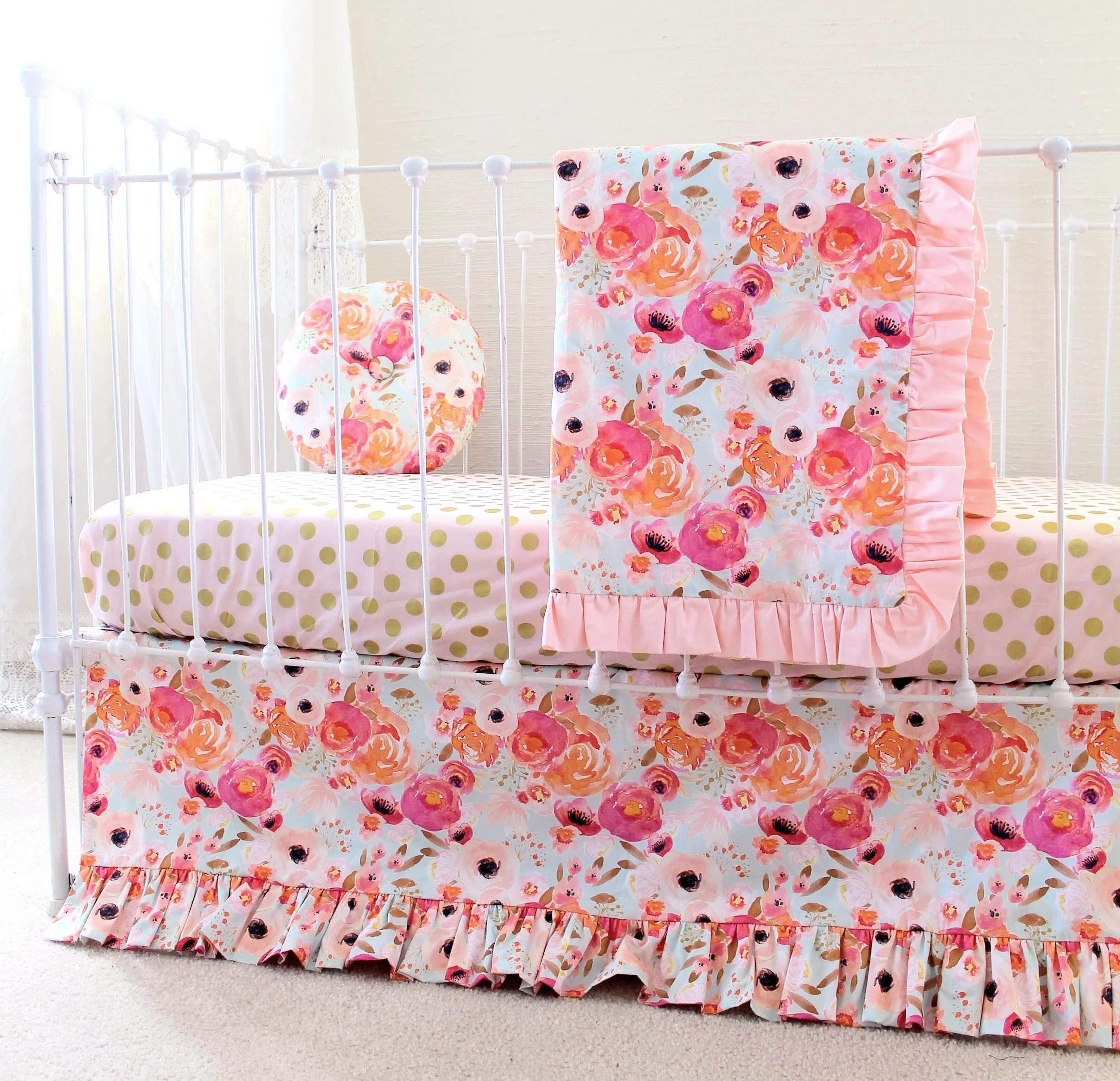 Indy Bloom Floral Crib Bedding Set Baby Girl Bedding Sale Etsy