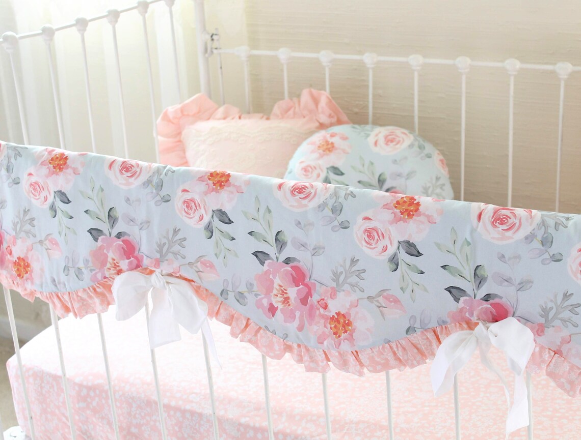 Romantic Blooms Nursing Pillow Cover Watercolor Floral Etsy