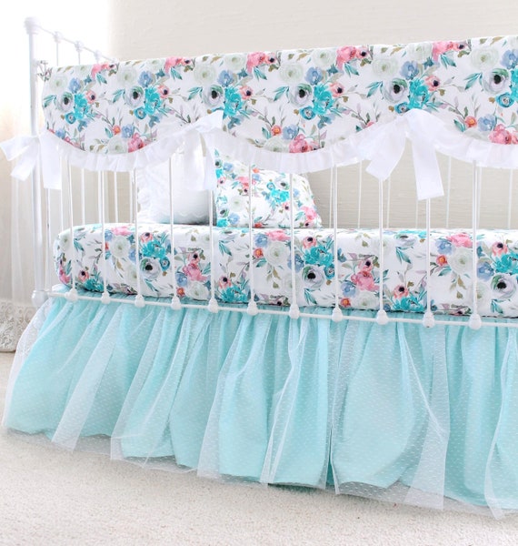 teal crib set