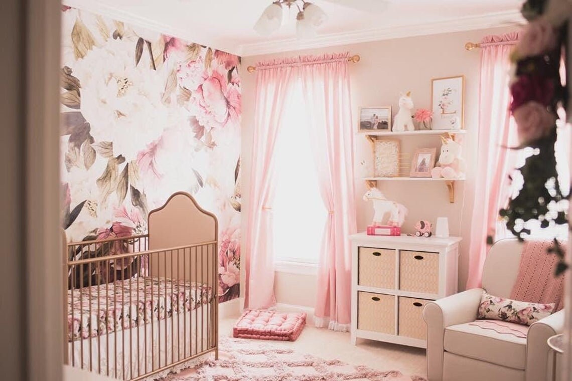 Vintage Floral Crib Sheet Baby Girl Crib Bedding Wallpaper | Etsy