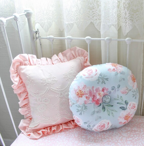Romantic Blooms Pink Floral Throw Pillows Girls Room Floral Etsy