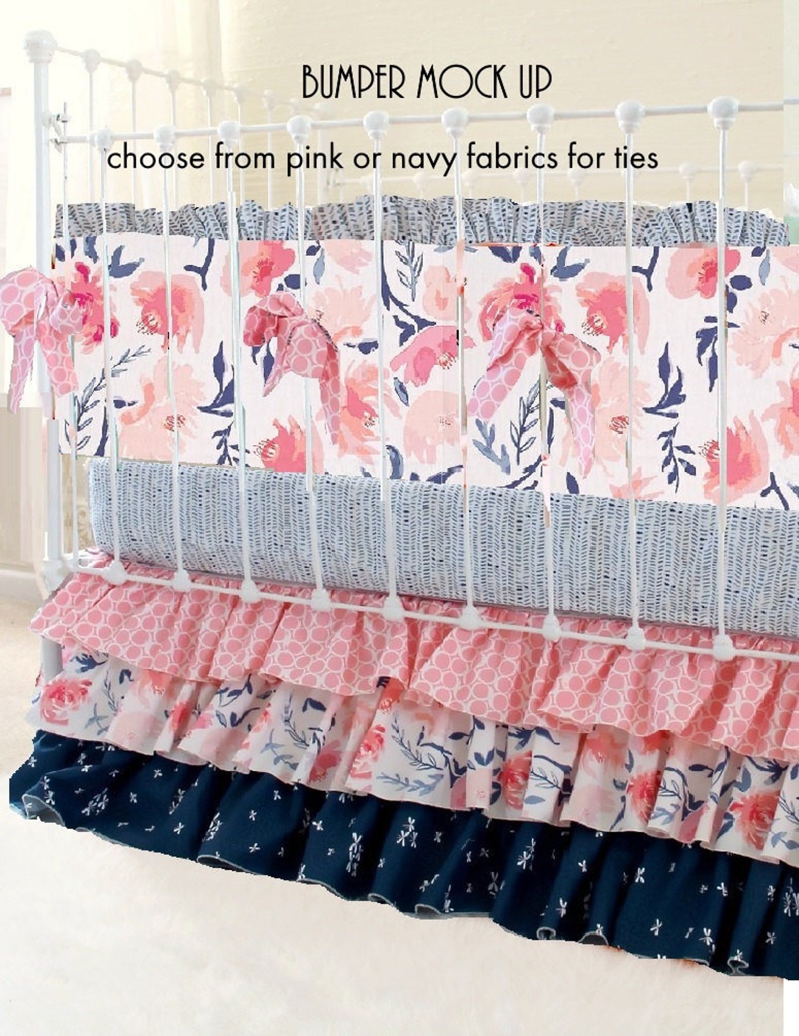 Watercolor Floral Crib Bedding Watercolor Whispers Blush Etsy