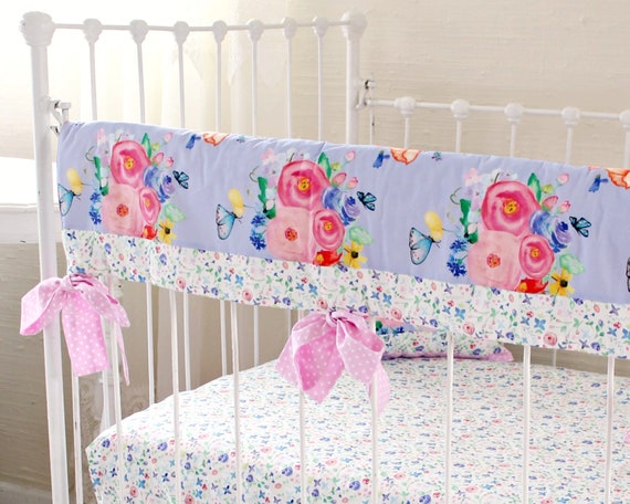 Floral Baby Blanket Crib Set Purple Crib Bedding Set For Etsy