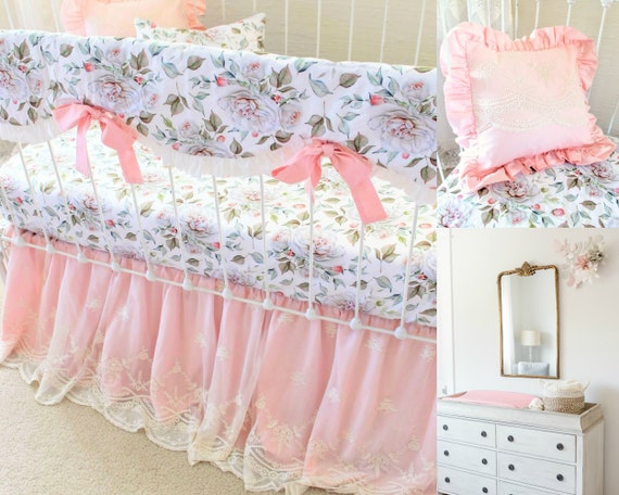blush crib set