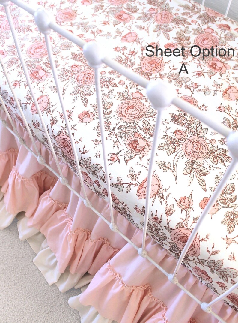 Monogrammed Crib Bedding Girl Solid Pink Baby Bedding Crib Etsy