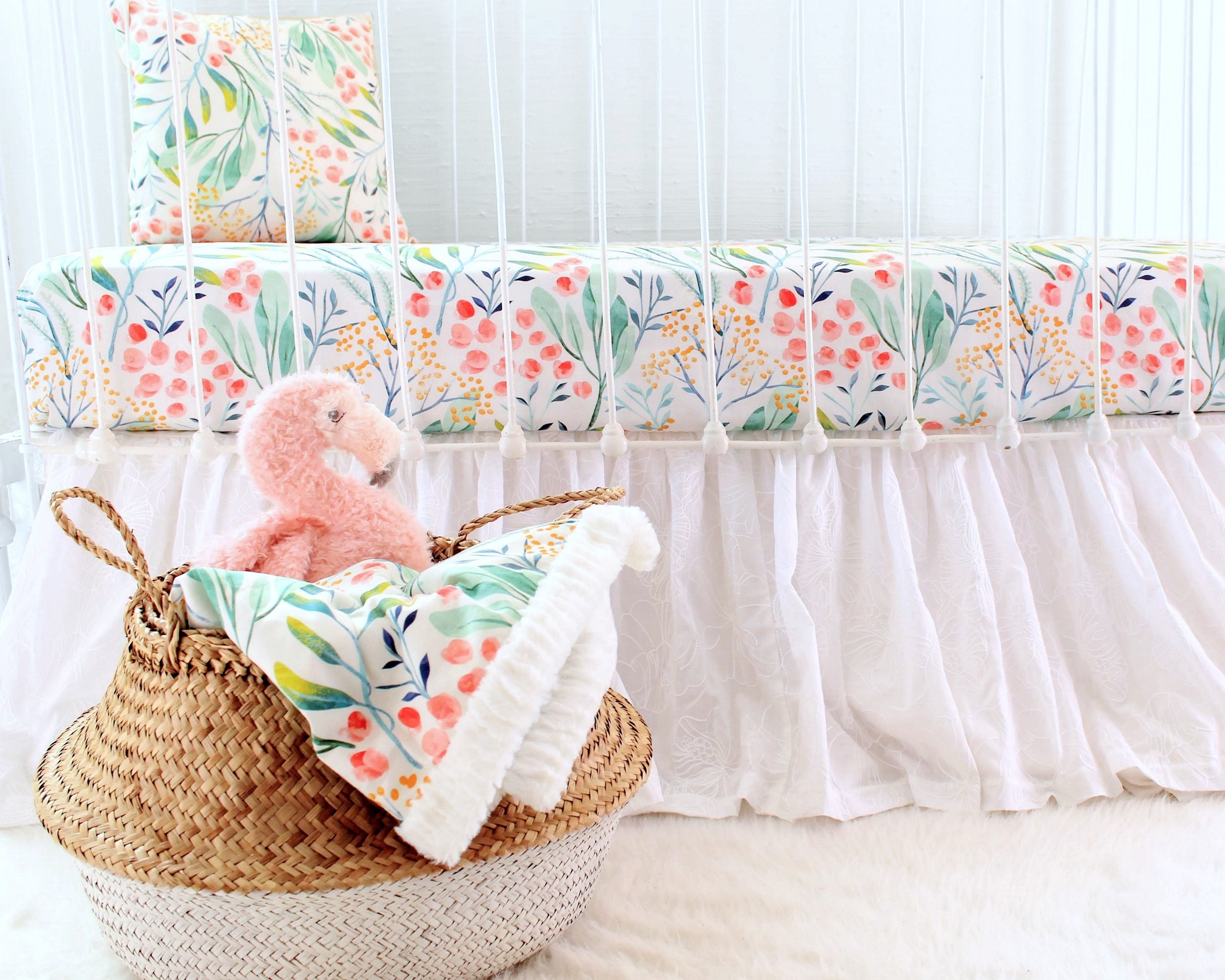 Tropical Baby Crib Bedding Botanical Leaf Print Crib Sheet Etsy