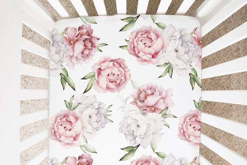 peony crib sheet