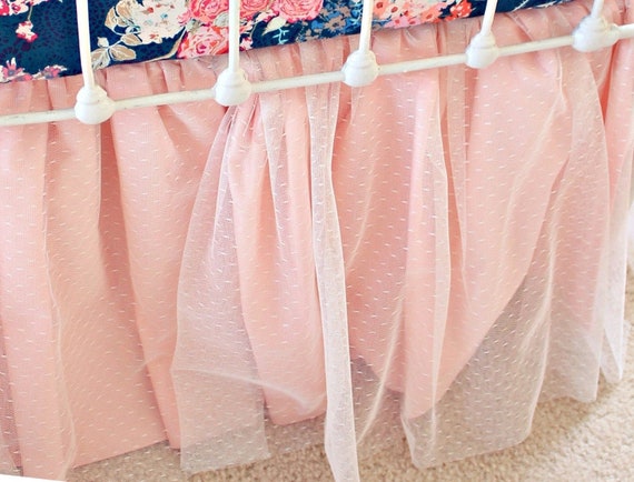 pink tulle crib skirt