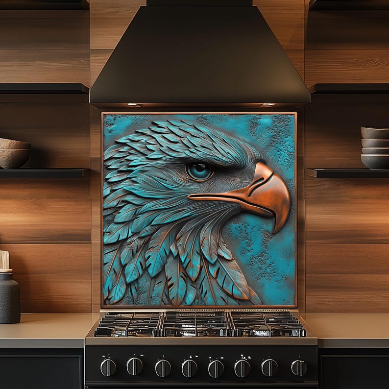 Teal Eagle härdat glas köksbakstänkskydd: Värme- och splitterbeständig bild 3